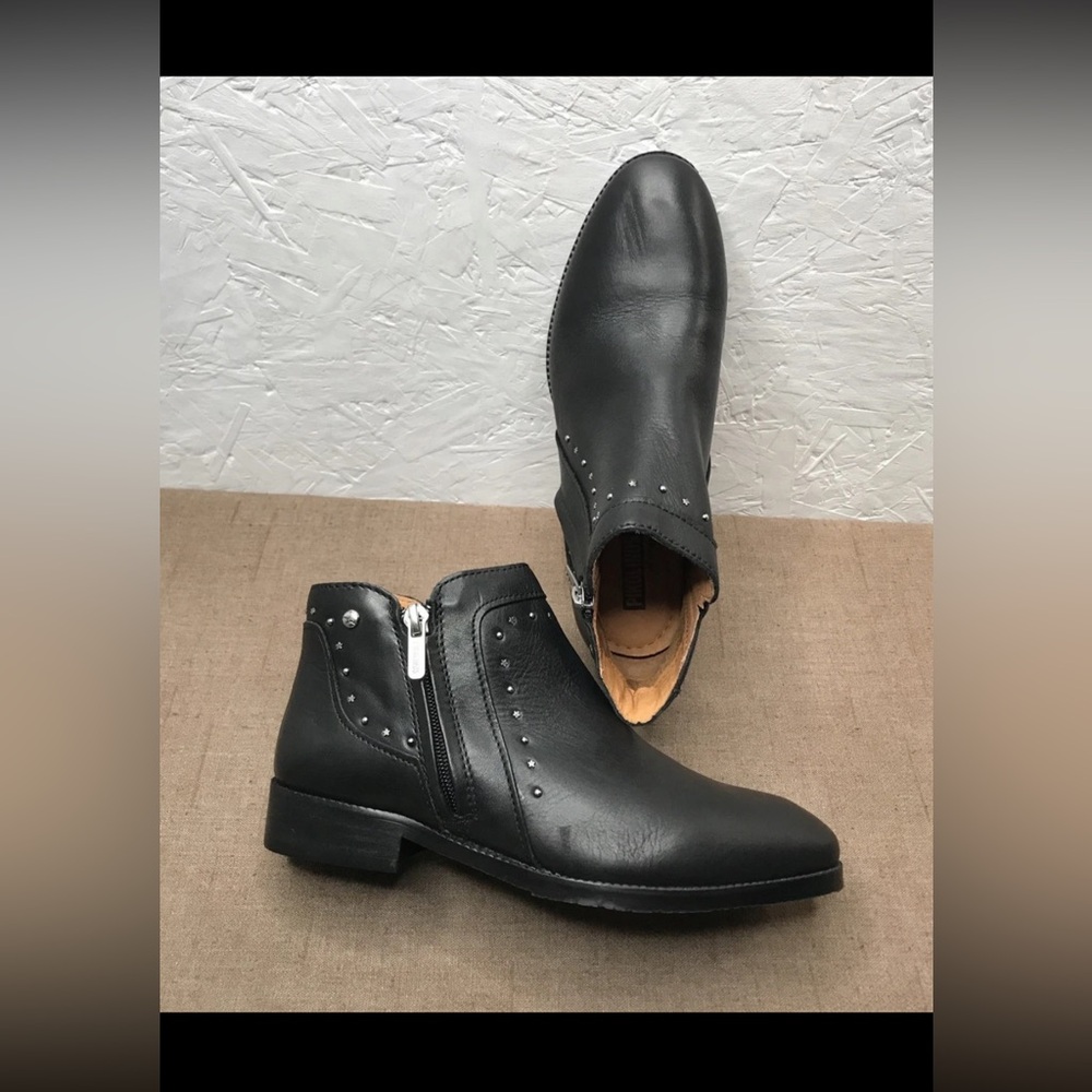 Pikolinos Royal Embellished Women's Ankle Boots Black Leather US Size 4-5 EU 35